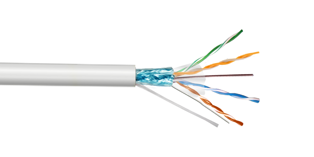 CBXC-FW3 LINKCHIP Calibre 25 AWG / 0,45 mm Conductor de Aleación de Aluminio Revestido de Cobre Cubierta de Polietileno para Exteriores Blanco Cable F/UTP 305 Metros