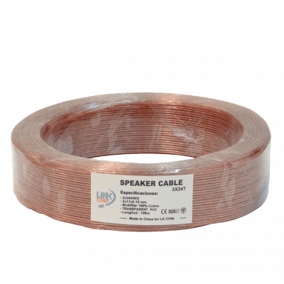 2X24T 2x24AWG Cobre 2x0,2mm2 100mt Transparente Alambre Paralelo Multifilar 11x0,15