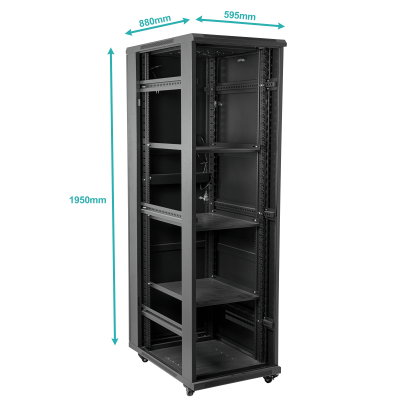 RK42-6L-LIQ. LINKMADE SIN EMBALAJE Cristal 42U 600mm 60cm-Profundidad Armario Ventilador PDU Franja