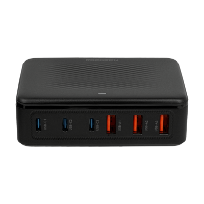 CARGA-100W Estacion de Carga 100W 3-USB-AH 5VDC 3-USB-CH 5-12VDC 100-240VAC