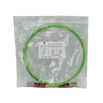 JF5LL1 Cable jumper de fibra óptica multimodo MM OM5 dúplex LC-LC de 1 metro, 50/125um, cubierta LSZH de 3.0mm