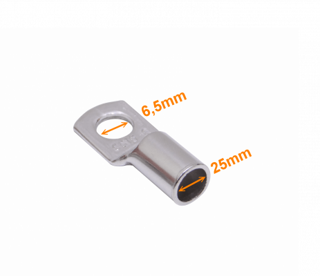 SC25-6. Ojo-6,5mm 25mm2-Cable 4-unids. Conector Cobre Estañado