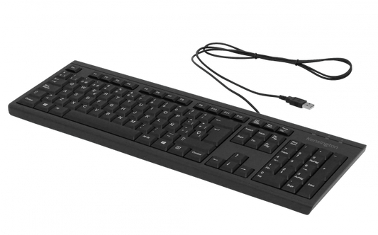 WIRED-K KENSINGTON Teclado Cable-140cm Resistente Antiderrame Negro USB A2306A