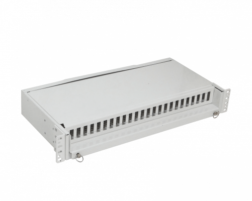 CFR24DX Cabecera deslizable para fibra de 1,5U con capacidad para 24 SC dúplex y 96 LC, requiere cóplas dobles