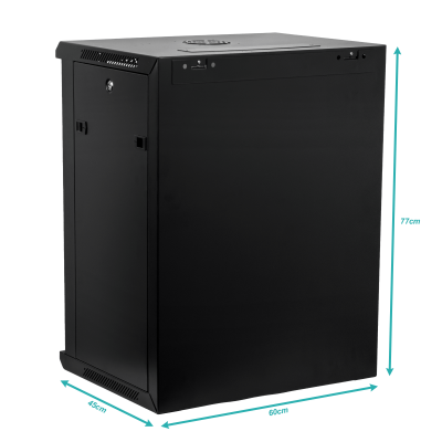 RK15-4L-LIQ LINKMADE SIN PUERTA Armario de Pared 15U 45cm de Profundidad Negro Incluye 2U