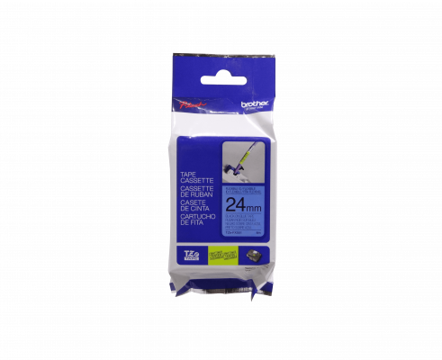 TZE-FX551 BROTHER Flexible 24mm Negro sobre Azul Cinta 8mt para PT-E550WVP/D600VP