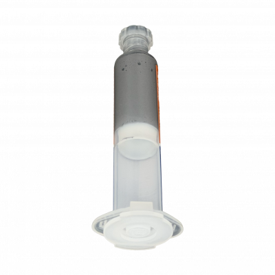 ESTA-PASTA Jeringa dispensadora de aleación para soldadura Composición estaño-plomo Sn63Pb37 Peso neto 35 gramos Punto de fusión 183 grados Celsius Tamaño de partícula 20 a 38 micrómetros Incluye dos puntas aplicadoras