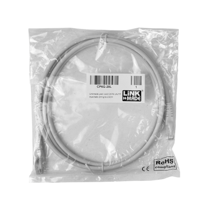CP6G-20L LINKMADE 2MT CAT6 GRIS LSZH CABLE PATCH INYECTADO MULTIFILAR