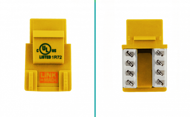 KP5ML LINKMADE Amarillo Cat5E U/UTP Punchable Keystone Conector Hembra RJ45