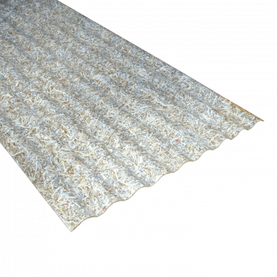 PS-40-ONDU Placa ondulada IBAPLAC de 4mm a 6mm de espesor, 1x2,2 metros, fabricada con Tetrapack reciclado, superficie total de 2,2m² (100x220cm)