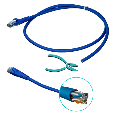 CP6A-10L LINKMADE Latiguillo de red 1 metro CAT6 azul LSZH multifilar con conectores moldeados