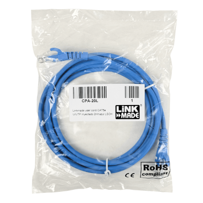 CPA-20L LINKMADE 2MT CAT5E AZUL LSZH LATIGUILLO PATCH MOLDEADO MULTIHILO