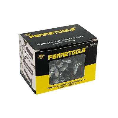 BA12-10 Hexagonal-8mm 50u. 12x1 Largo-25mm Zn Tornillo Autoperforante 1,0p