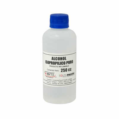 ALCOHOL-4 Botella 250ml Alcohol Isopropilico 1/4Lt para Limpieza