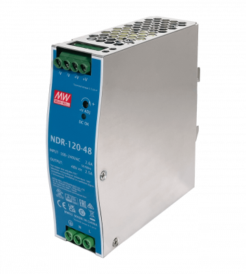 NDR-120-48 MEANWELL 48VDC 120W 2,5A regulable/48-55V Ancho-40mm Carril-DIN Fuente Alimentación