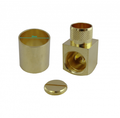 CN6RSPRA RPSMA-Macho Angular LMR600 Conector Coaxial Crimpeable CA600