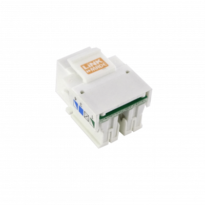 KP3WL LINKMADE Blanco Cat3 RJ11/RJ14 6P4C Hembra Insertable Keystone