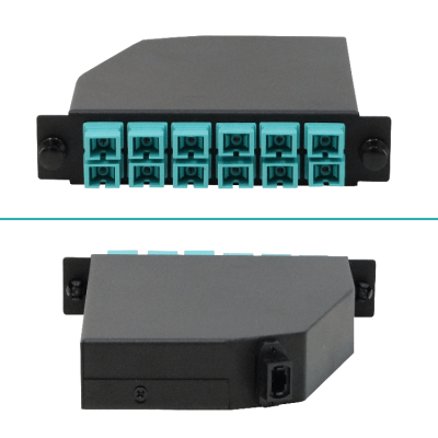 CASCOM3 OM3 12-SC 1-MPO/M Cassette para/1U-3P 130mm Fibra Pre-Conectorizada