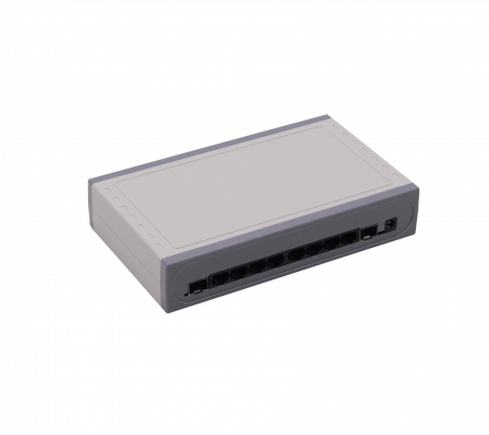 ES-0208-TG EUROLAN Switch No Administrable de 10 Puertos (8x 1000Mbps + 2x SFP), Incluye Fuente 12V, Dimensiones 20x12x4cm