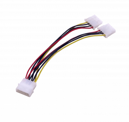 PIDE2 Cable divisor de alimentación en Y de 15cm con 1 conector MOLEX macho a 2 conectores MOLEX hembra
