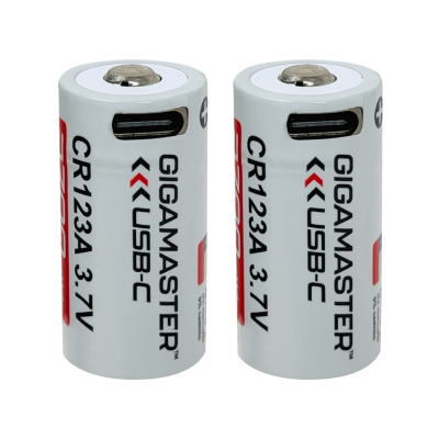 CR123-C 2-unidades Baterías 3,7V USB-C Recargable 2700mWh 16x32mm Litio Pila/Acumulador