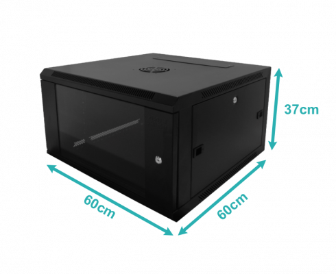 RK06-6L LINKMADE 60CM-FONDO 6U GABINETE RACK PARED NEGRO