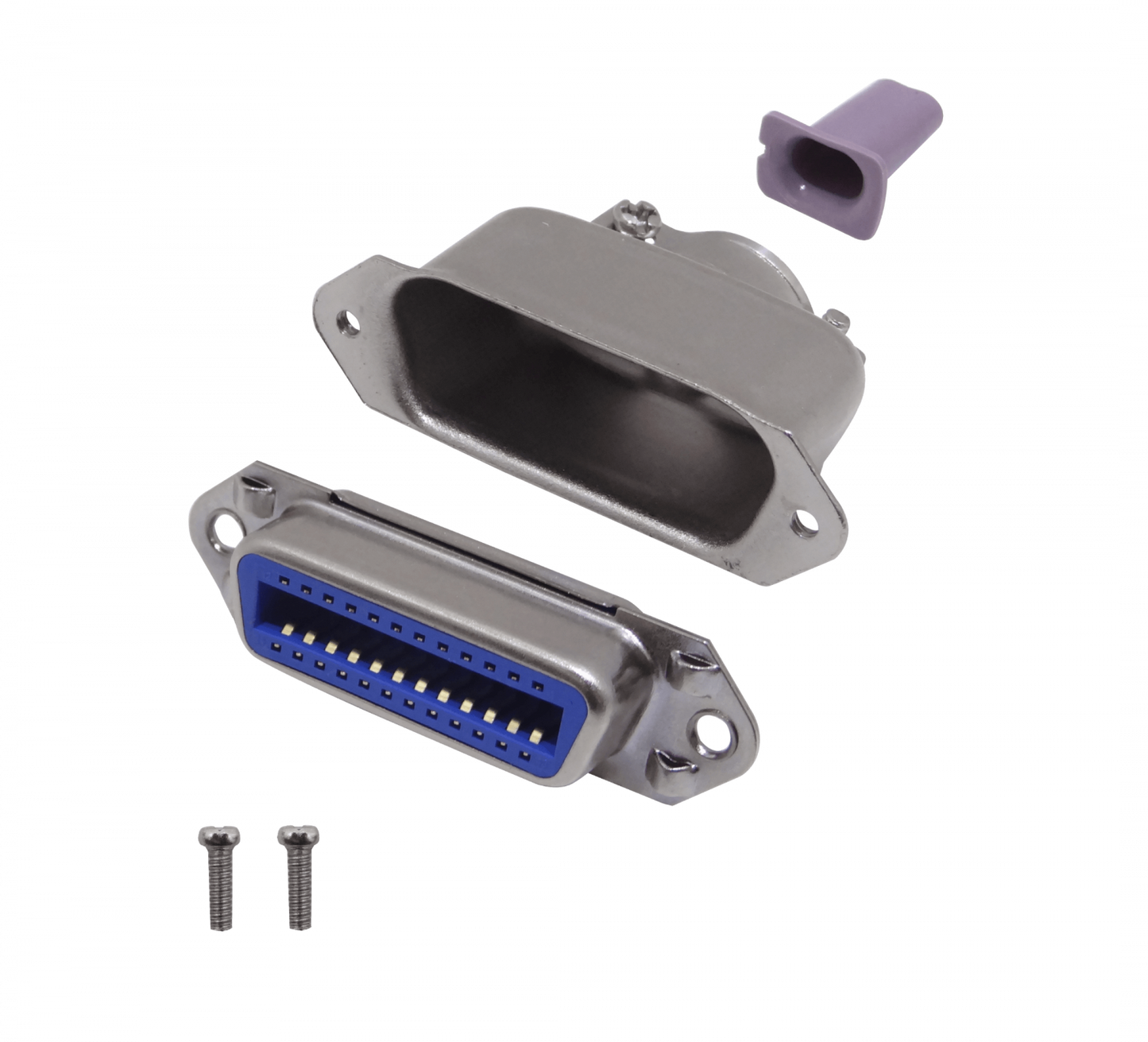 CEN24-H Conector 24-pin Hembra soldable Centronics CEN24 c/Tapa-Metalica