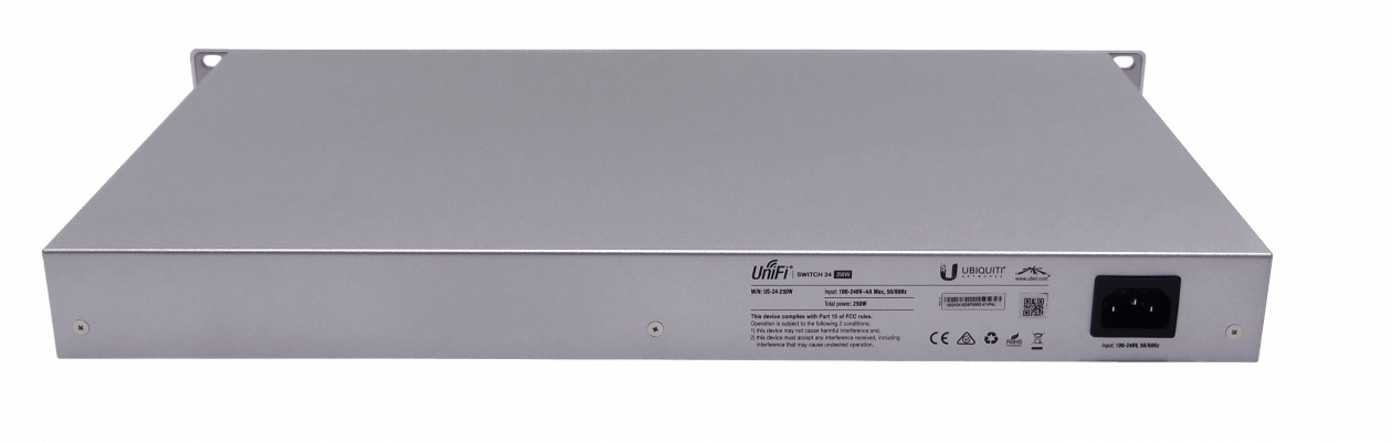 US24-250W UBIQUITI Switch 200W-tot 24-1000-PoE24/48af/52at 2-SFP req-UniFi