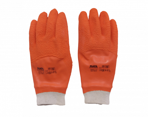 GUANTES-319 HARPON Naranja Par Guante Látex Multiuso Resistente-Corte Vidrio Madera 9-9,5