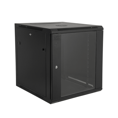 RK12-6L 60cm-Fondo 12U Armario Rack de Pared Negro incluye M6-2U