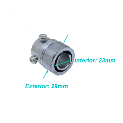 MEMT20 Adaptador metálico de unión de 20mm para conduit EMT a conduit flexible, rango de ajuste 11-21/14mm