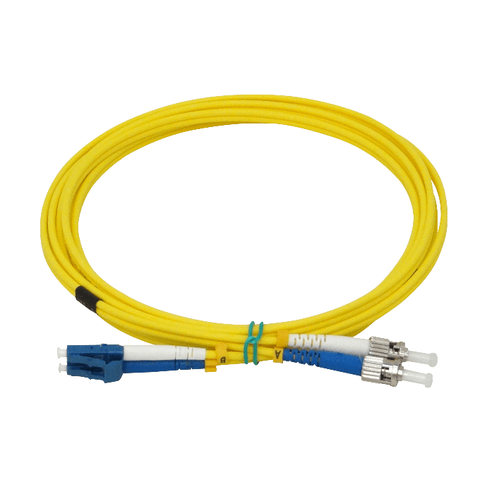 JFSLT3 Cable Puente de Fibra Óptica Monomodo SM Dúplex LC-ST/UPC de 3 Metros 9/125um con Cubierta LSZH de 3mm
