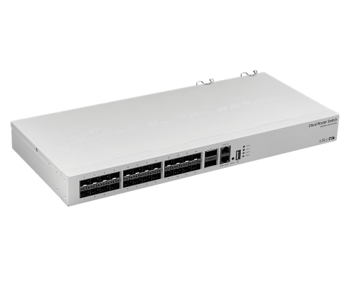 CRS326-24S+2Q+RM MIKROTIK Conmutador Rack 24 Puertos SFP+ 10G 2 Puertos QSFP+ 40G 1 Consola 100Mbps Licencia L5 Doble Fuente Alimentación