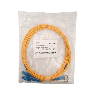 JFSET3 3mt E2000/UPC-ST/UPC Monomodo SM Dúplex Cable de Fibra Óptica 3.0mm 9/125