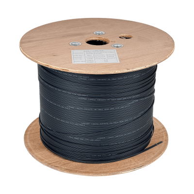 CFSN Cable Óptico Monomodo FTTH Drop Negro LSZH 1km Fibra G657A1 con Soporte 1mm