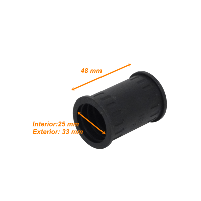 FLEP25-U Acoplador de Unión 25mm para Tubería Plástica Corrugada Flexible de Conducción Negra