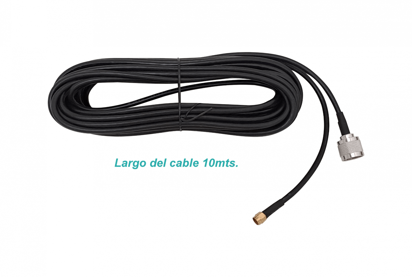 RM2NM-10 10mt RPSMA-Macho N-Macho LMR195 Cable Coaxial Negro