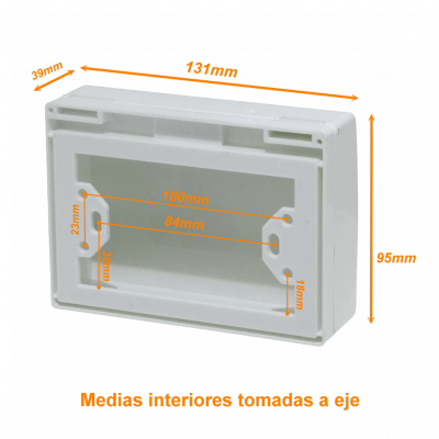 FQE. Tapa Abatible Blanca 131x95mm para Placa Faceplate y Caja Chuqui