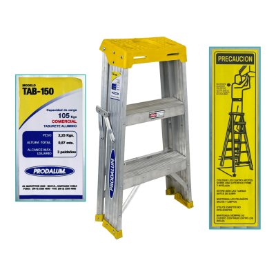 ESAT-103 0.7mt 105KG Banqueta Plegable de Aluminio 3-Escalones Escalerilla 0,71mt