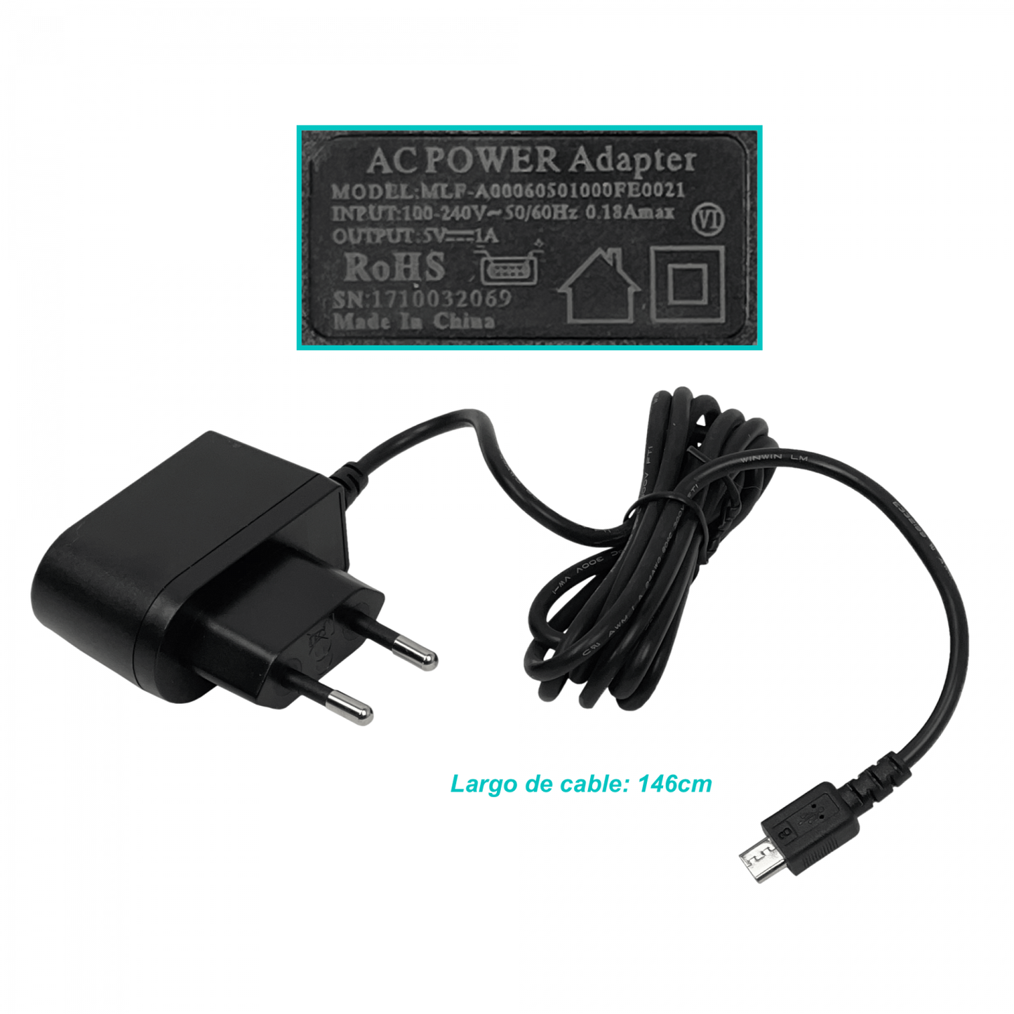 5VPOW MIKROTIK Adaptador de Alimentación 5,0V 5V 700mA 0,7A Conector USB Micro Macho