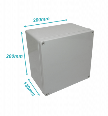 TJ-AG-2020 TIBOX 200x200x130mm Cubierta-Gris Carcasa-Gris Plástica IP66 RoHS
