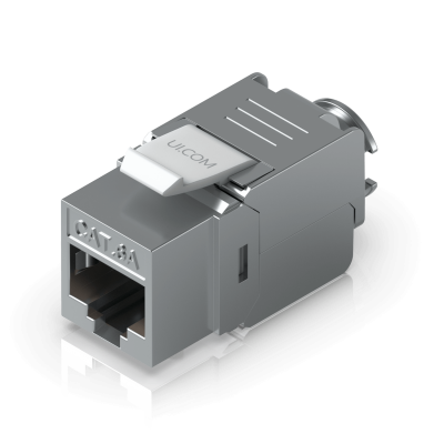KJAU UI 1u Cat6A STP FTP Blindado Punchab Metal RJ45 UACC-KEYSTONE-JACK-C6A