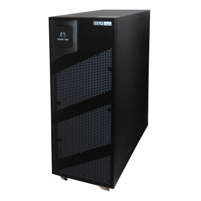 EBMT-20K CITO Configuración para 48 acumuladores Tensión 288 voltios corriente continua Dos ramales de 24 unidades por 12 voltios y 9,0 amperios-hora Estructura tipo torre con ruedas Gabinete vacío sin baterías incluidas