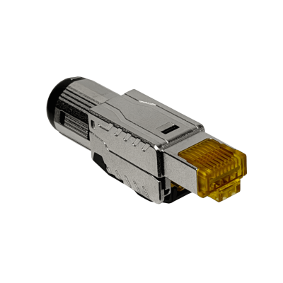 RJ6P-S Conector RJ45 macho blindado FTP Cat6 para cable unifilar, autoperforante, con cuerpo metálico