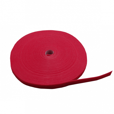 CV-LK25R Cinta de sujeción Velcro clásica de doble cara, color rojo, longitud de 25 metros y ancho de 20 milímetros