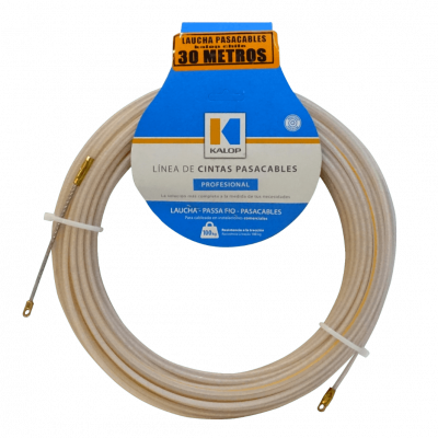 LAUCHA-30P KALOP Guía pasacables de 30 metros Cinta combinada de acero y polipropileno Con recubrimiento protector
