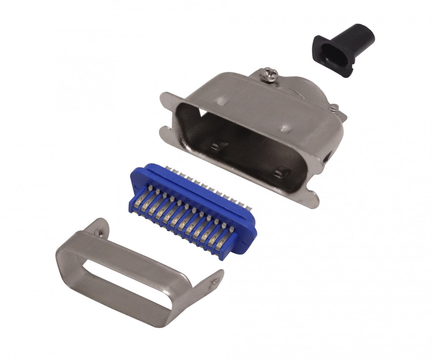 CEN24-M Conector 24-pines Macho para Soldar Centronics CEN24 con/Cubierta-Metalica
