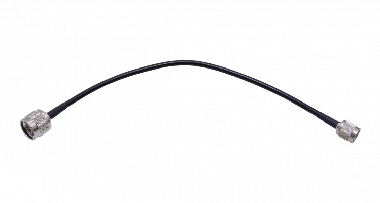 ZM2NM-30CM 30cm Cable coaxial negro LMR195 con conector RP-TNC macho a conector N macho