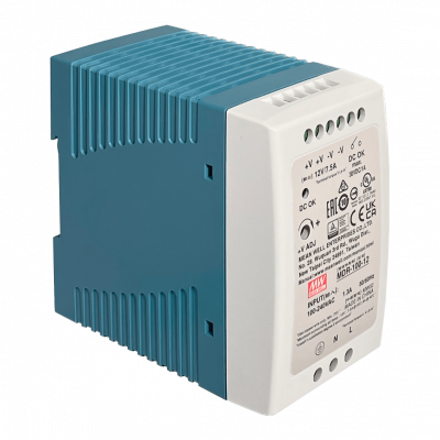 MDR-100-12 MEANWELL Fuente de Alimentación Riel-DIN 12VDC 90W 7,5A Regulable Ancho-55mm