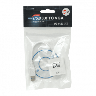 USB-VGA USB-A-M USB3.0 VGA-H Adaptador Cable 10cm solo-PC